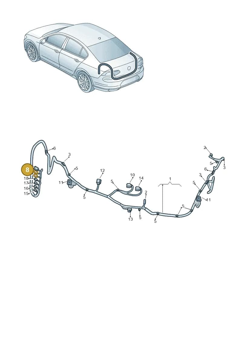 7N0972703A — Volkswagen Passat Saloon (2014-2024) diagram 793972850, position 8