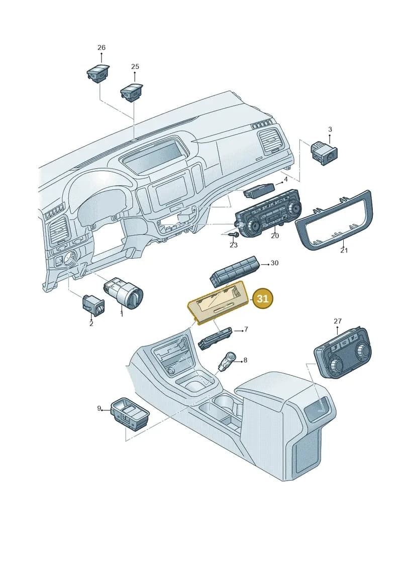 7N1959521041 — Volkswagen Sharan (2015-2022) diagram 689941500, position 31