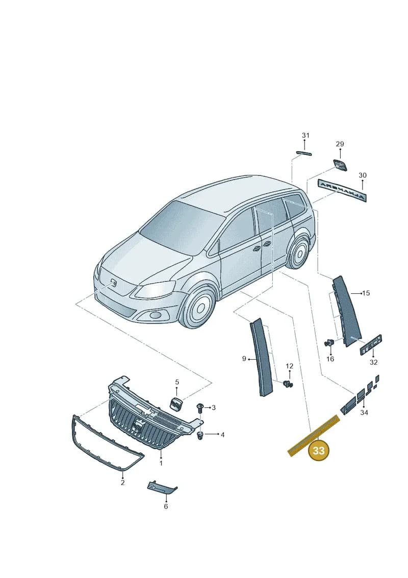 7N5853414AVN8 — SEAT Alhambra (2015-2022) diagram 878853000, position 33
