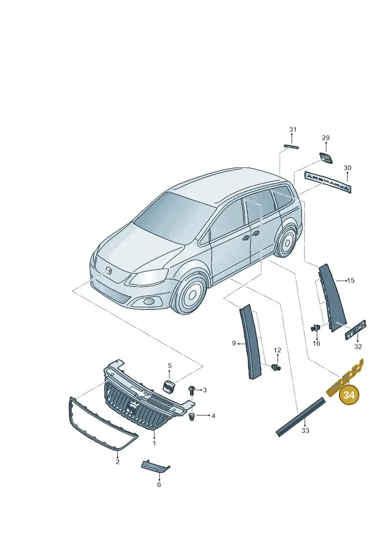 7N5853417AVN8 — SEAT Alhambra (2015-2022) diagram 878853000, position 34