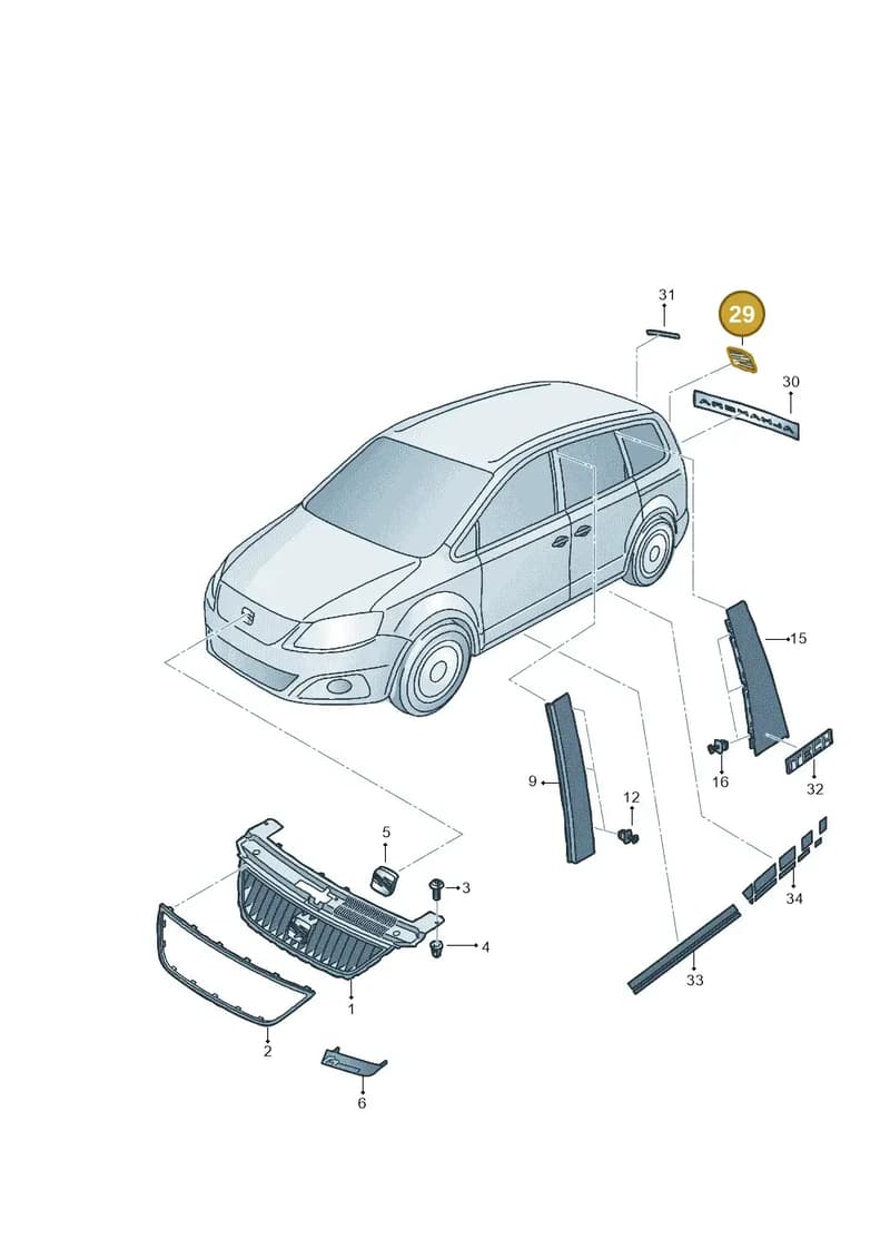 7N5853630ULM — SEAT Alhambra (2015-2022) diagram 878853000, position 29