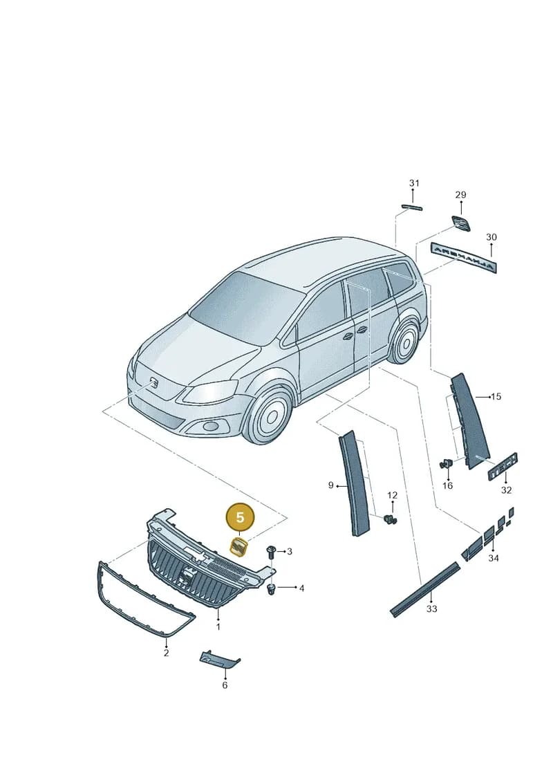 7N5853679A739 — SEAT Alhambra (2015-2022) diagram 878853000, position 5