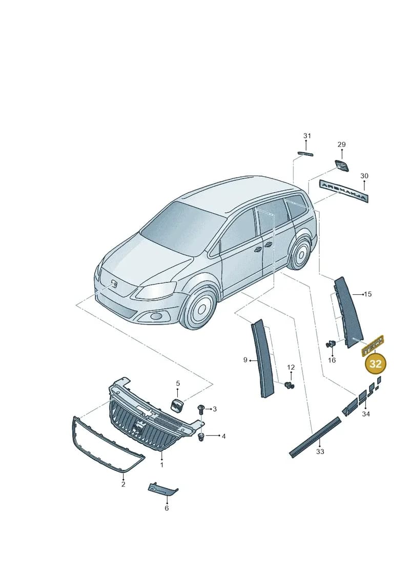 7N5853688BDPJ — SEAT Alhambra (2015-2022) diagram 878853000, position 32