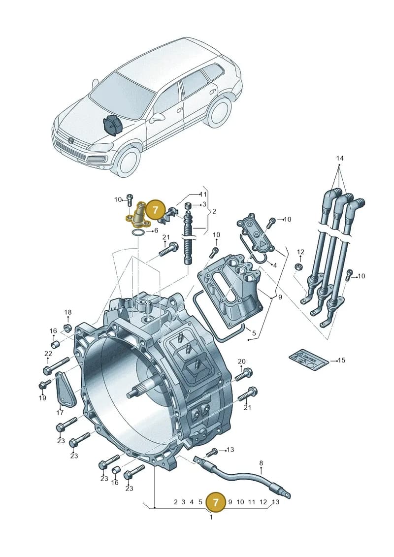 7P0901623 — Volkswagen Touareg (2010-2012) diagram 693901000, position 7