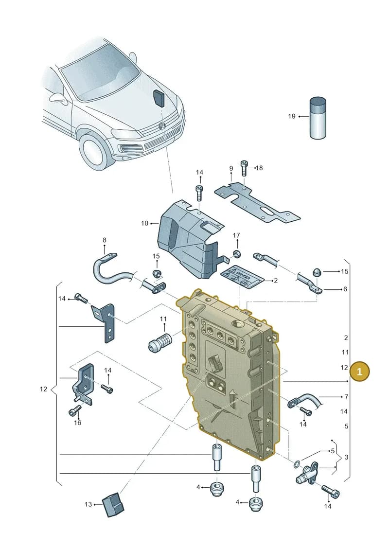 7P0907070HX — Volkswagen Touareg (2012-2014) diagram 693901250, position 1
