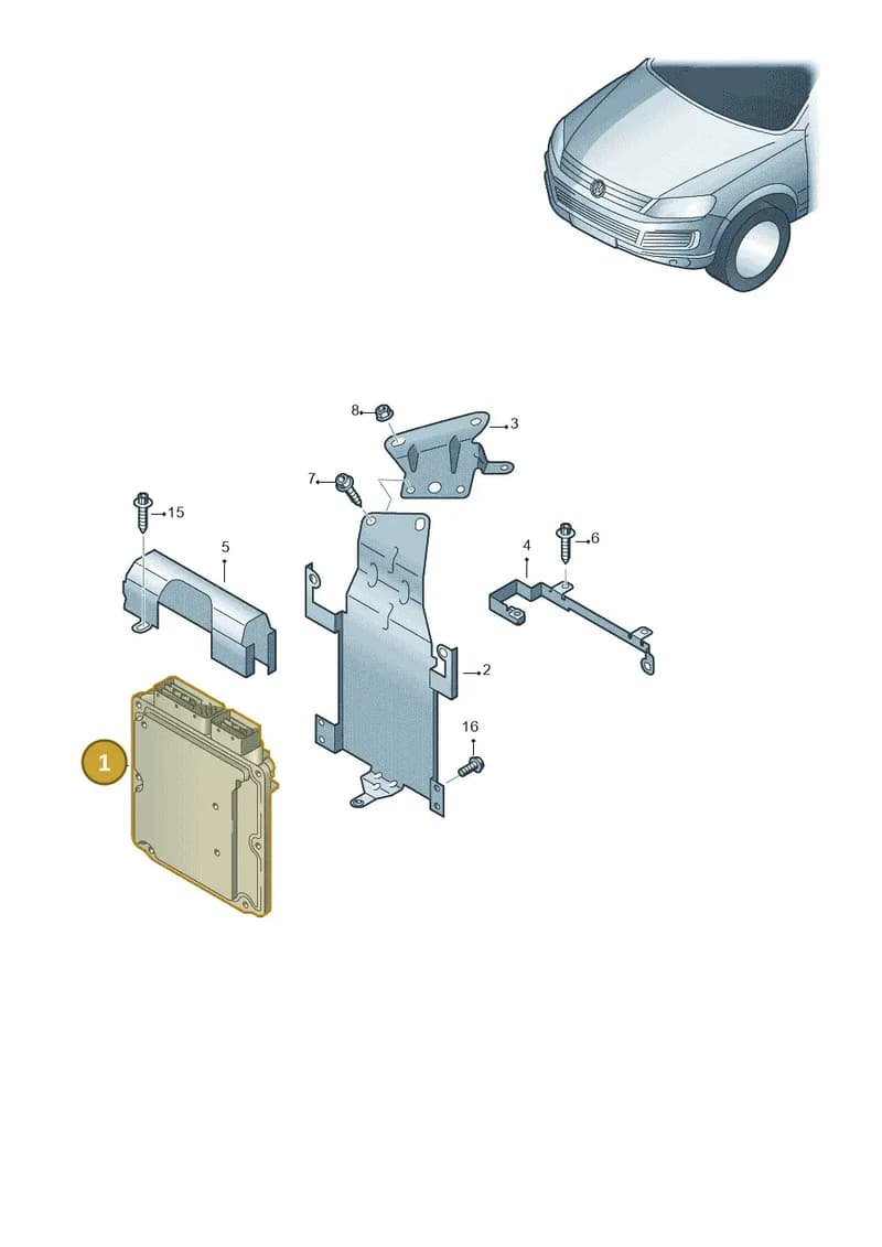 7P0907560C — Volkswagen Touareg (2012-2014) diagram 748906220, position 1