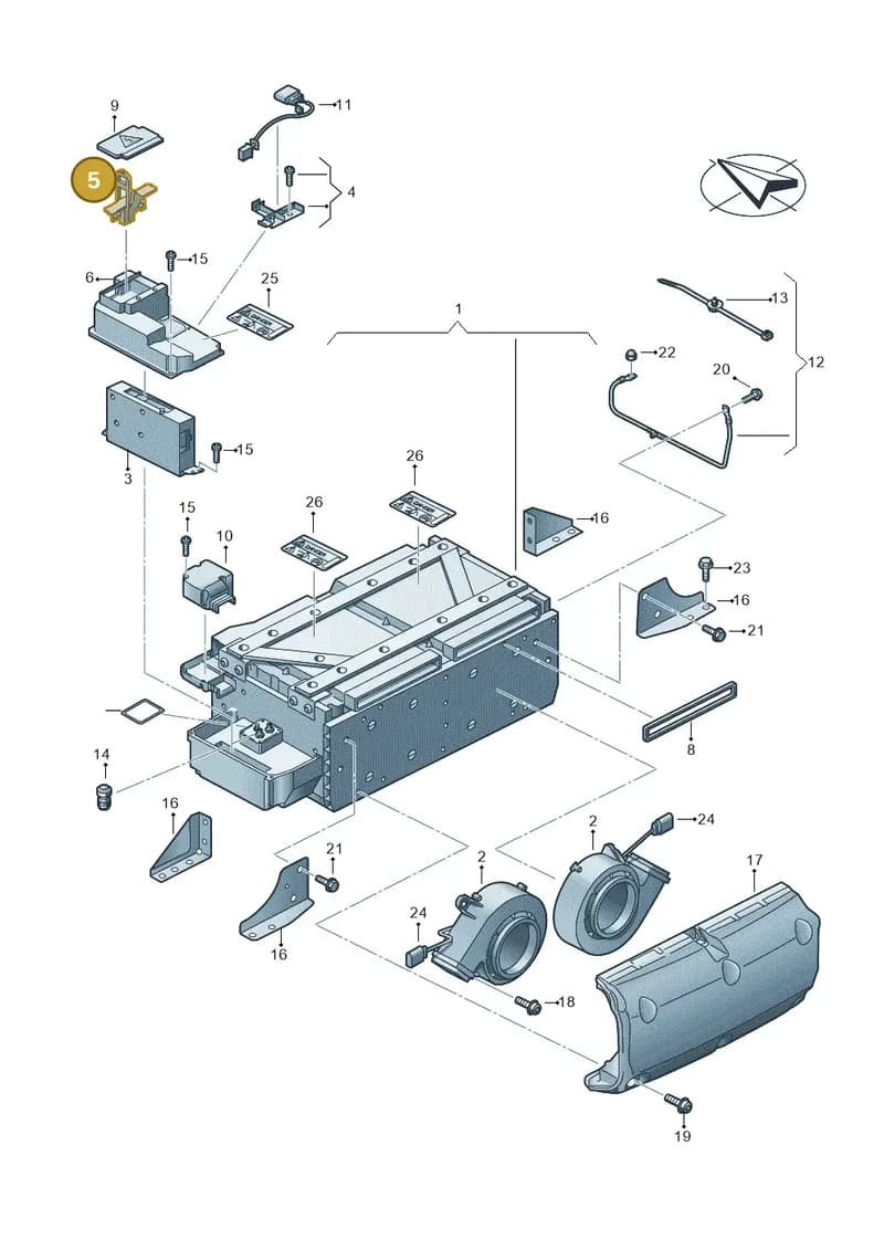 7P0915423A — Volkswagen Touareg (2012-2014) diagram 693901500, position 5