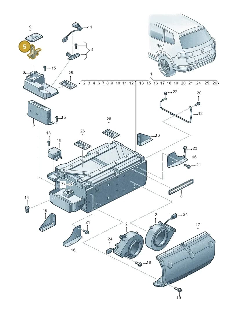 7P0915423A — Volkswagen Touareg (2014-2018) diagram 787901500, position 5