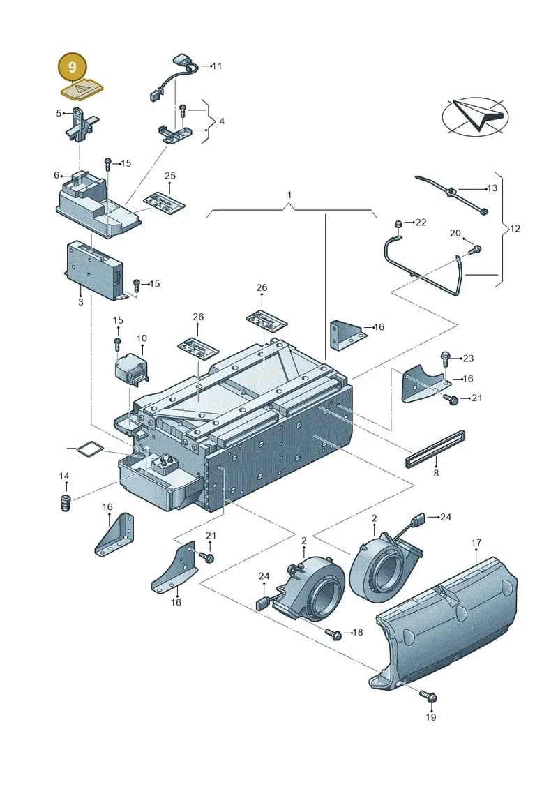 7P0915441 — Volkswagen Touareg (2012-2014) diagram 693901500, position 9