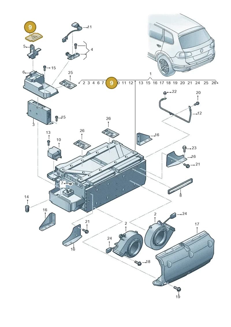 7P0915441 — Volkswagen Touareg (2014-2018) diagram 787901500, position 9