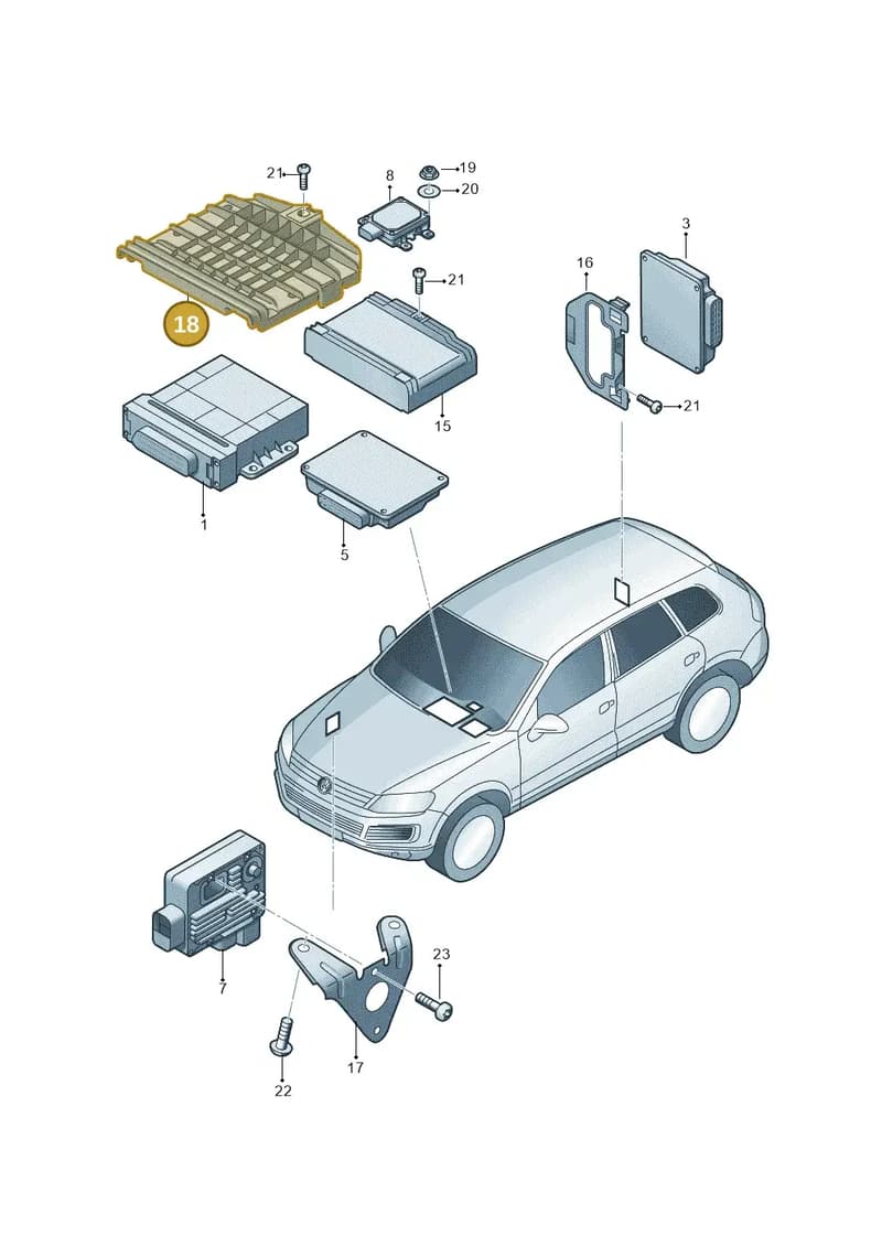 7P0927815 — Volkswagen Touareg (2012-2014) diagram 748927450, position 18