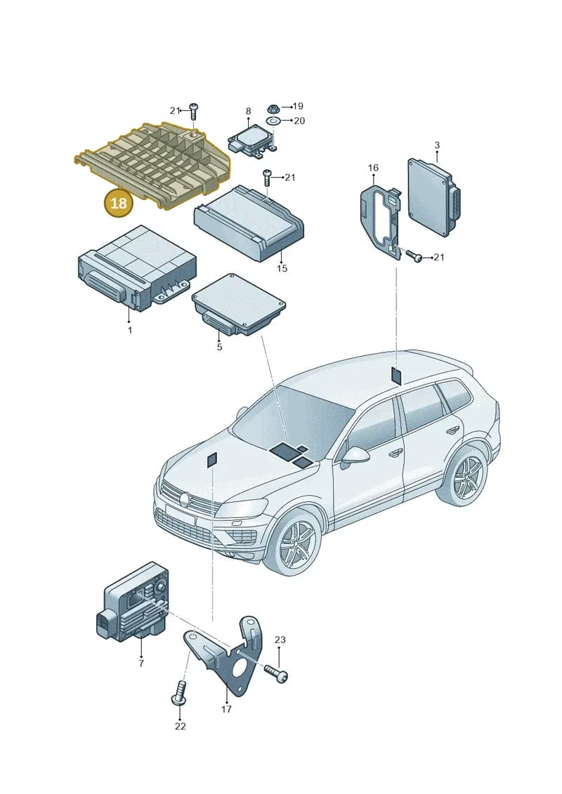 7P0927815 — Volkswagen Touareg (2014-2018) diagram 787927450, position 18