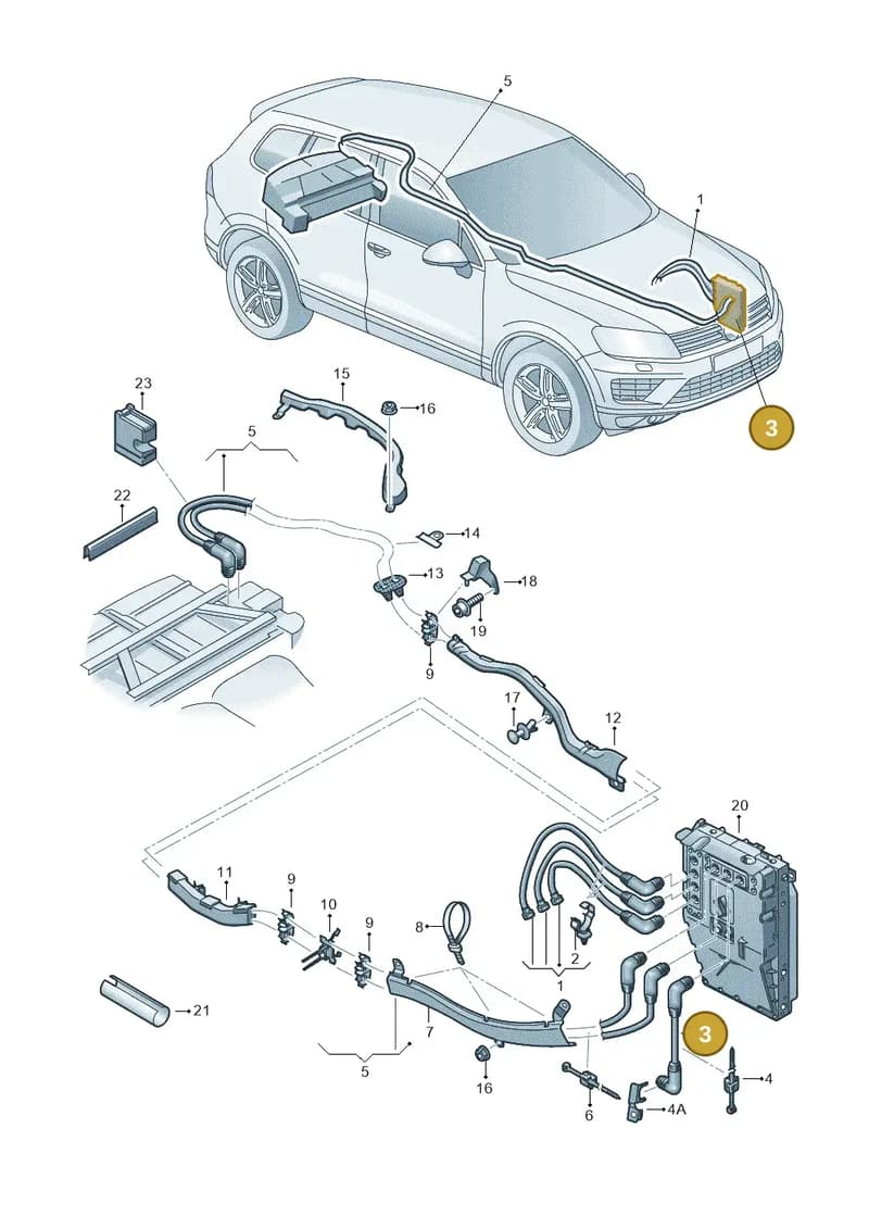 7P0971008F — Volkswagen Touareg (2014-2018) diagram 787901300, position 3