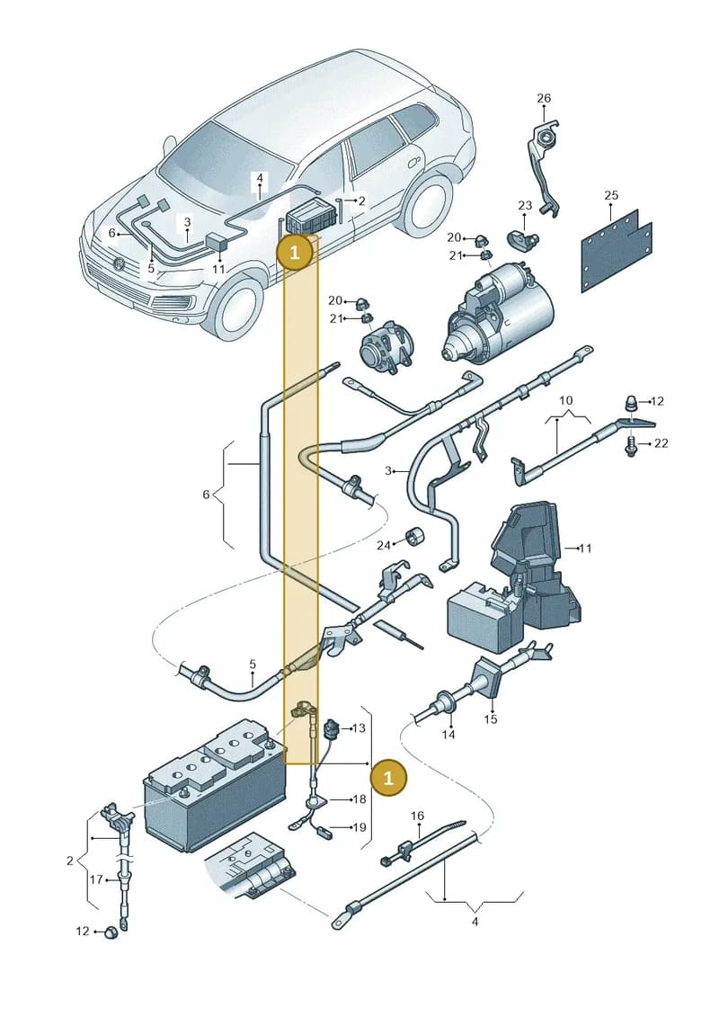 7P0971225B — Volkswagen Touareg (2014-2018) diagram 693971040, position 1