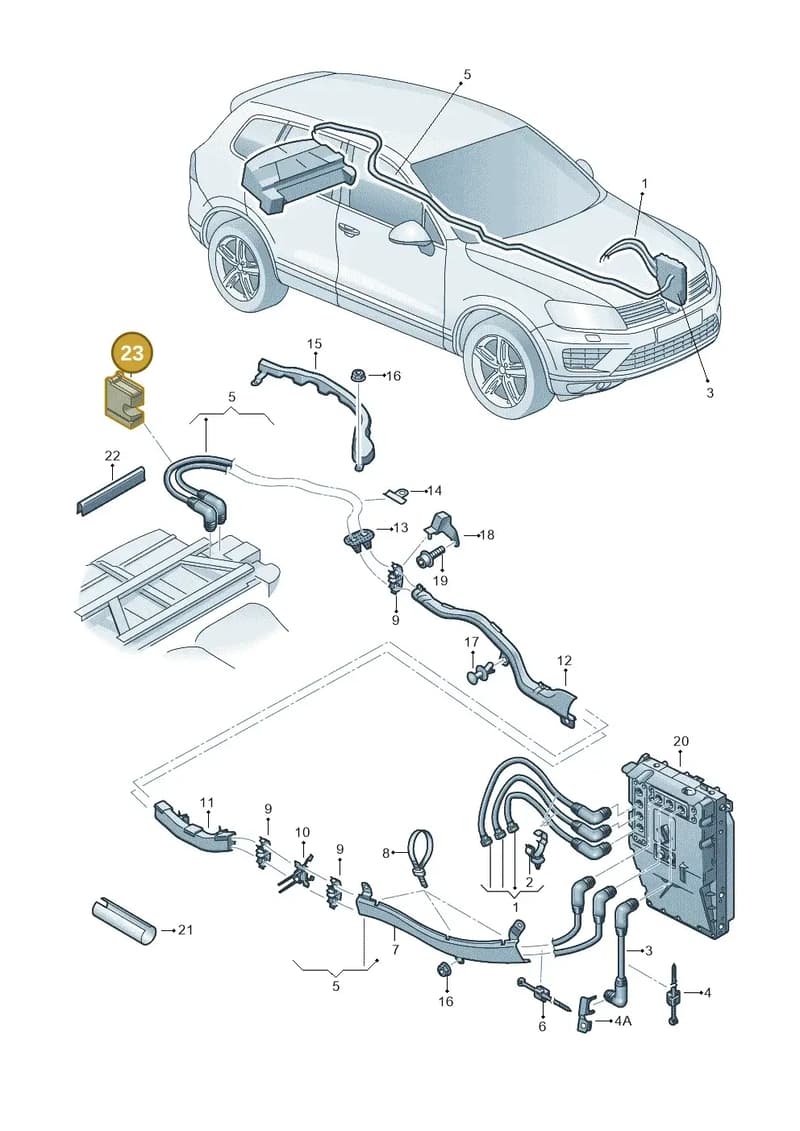 7P0971335 — Volkswagen Touareg (2014-2018) diagram 787901300, position 23
