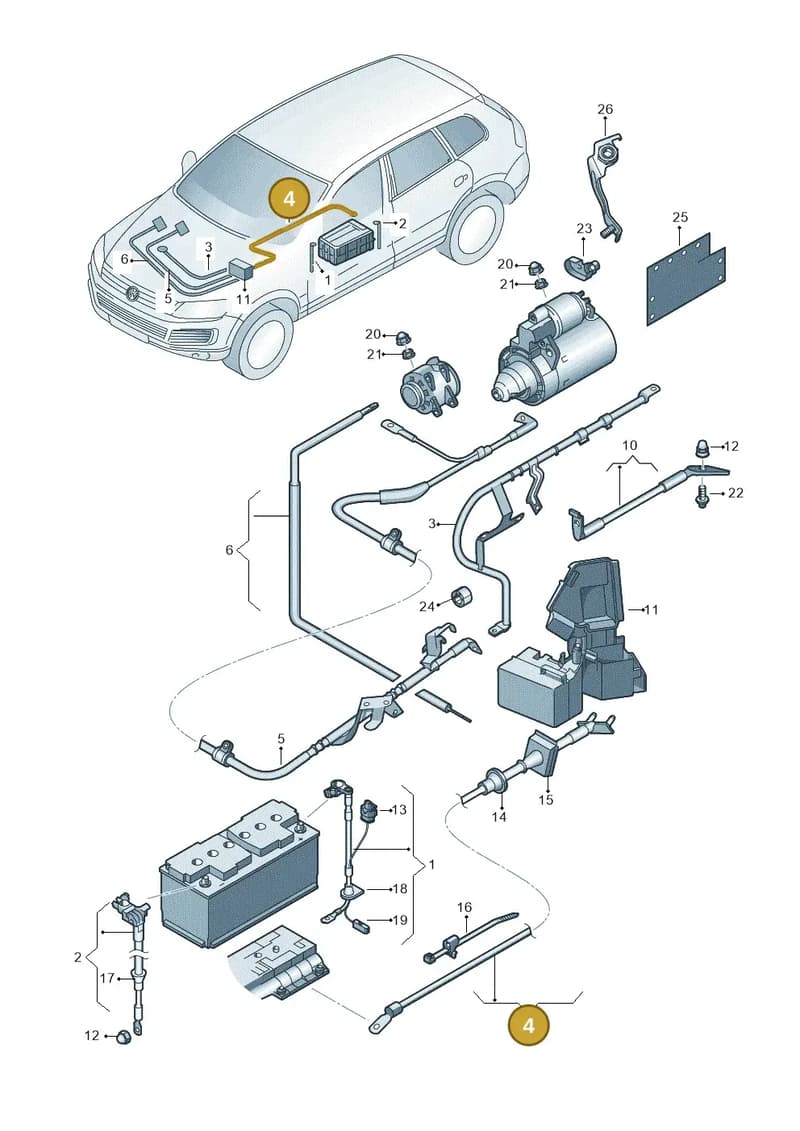 7P0971599B — Volkswagen Touareg (2014-2018) diagram 693971040, position 4