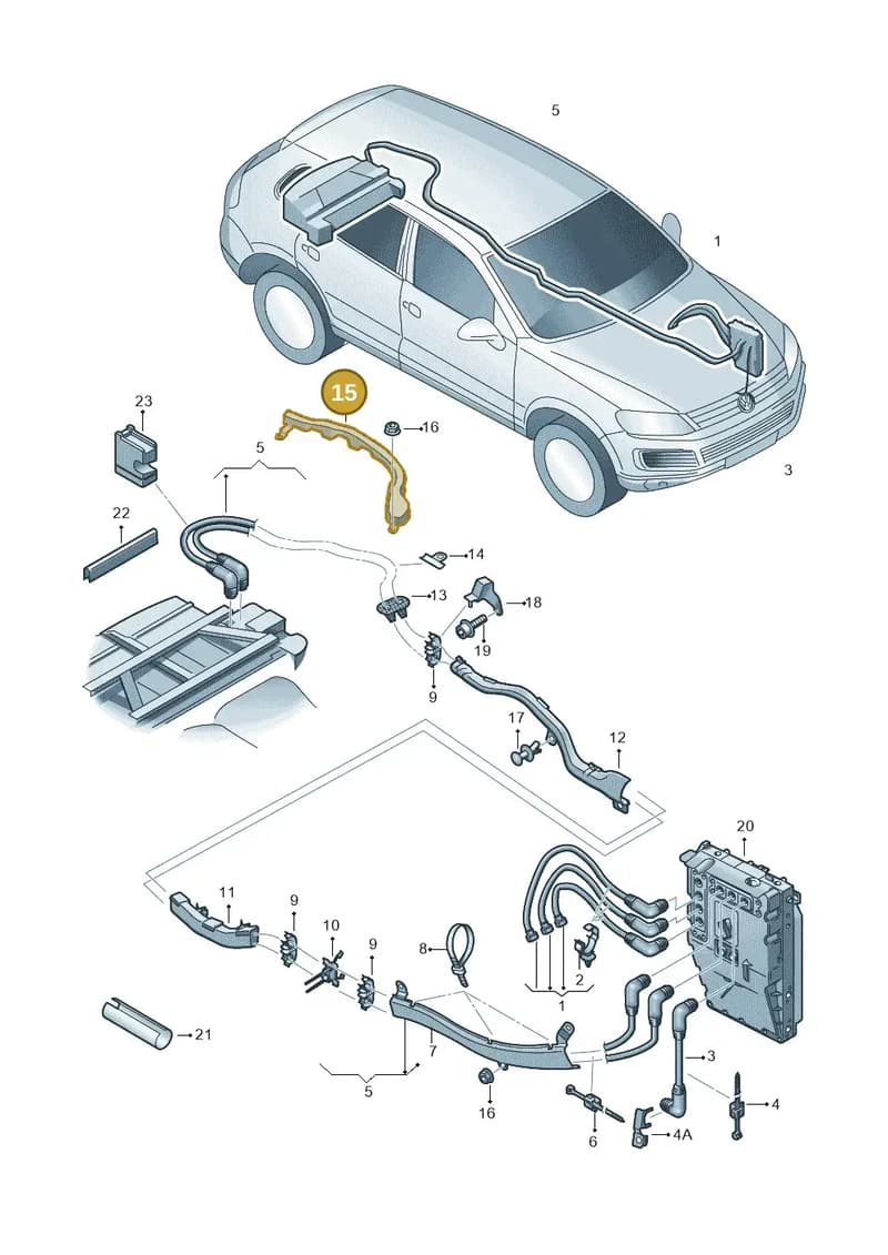 7P0971783 — Volkswagen Touareg (2012-2014) diagram 693901300, position 15