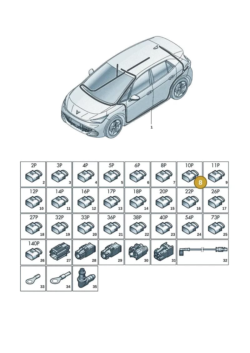 7P0972725 — SEAT CUPRA Born (2021-) diagram 10s971081, position 8