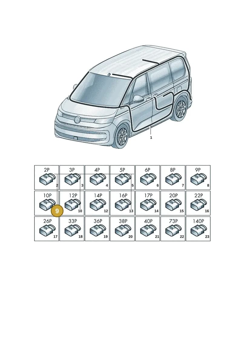 7P0972725 — Volkswagen Multivan (2021-2025) diagram 7t0972000, position 9
