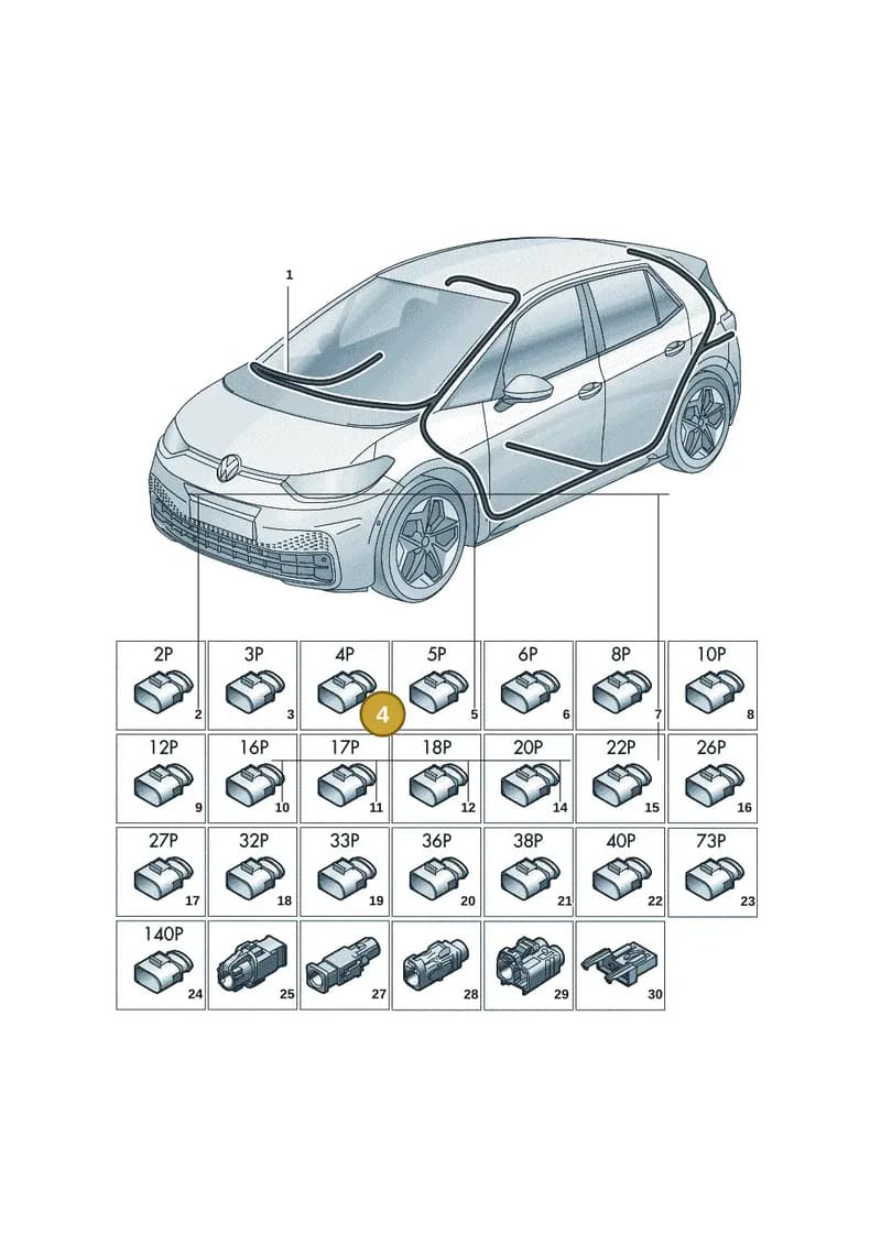 7P0972754A — Volkswagen ID.3 (2019-2025) diagram 10a971090, position 4