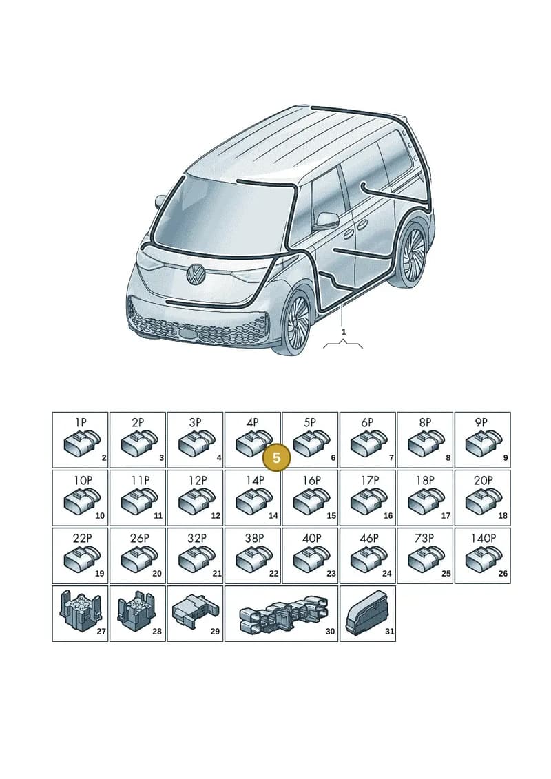 7P0972754A — Volkswagen ID. Buzz (2022-2025) diagram 15a972000, position 5