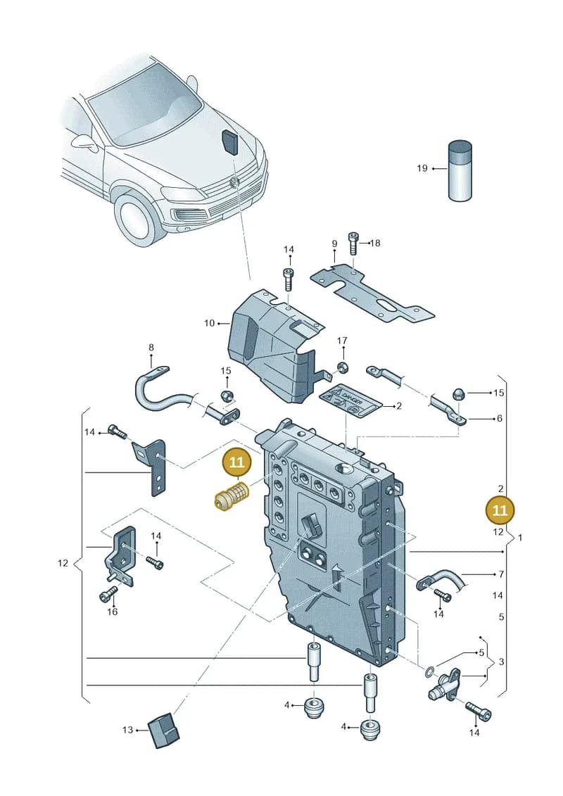 7P0972982DH — Volkswagen Touareg (2010-2012) diagram 693901250, position 11