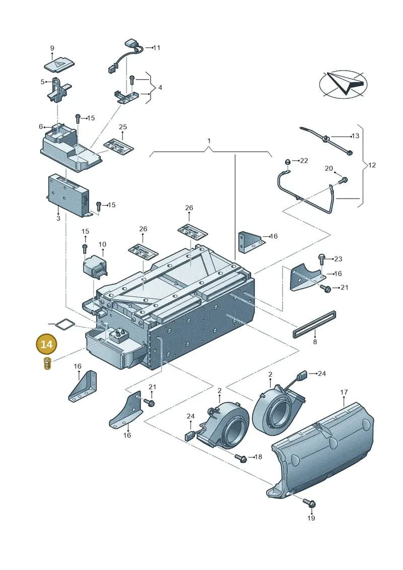 7P0972982DH — Volkswagen Touareg (2012-2014) diagram 693901500, position 14