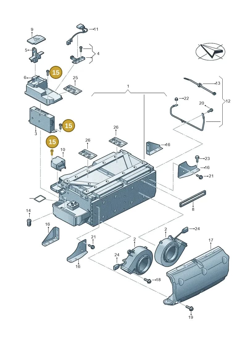7P0998182 — Volkswagen Touareg (2012-2014) diagram 693901500, position 15