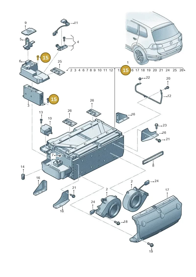 7P0998182 — Volkswagen Touareg (2014-2018) diagram 787901500, position 15