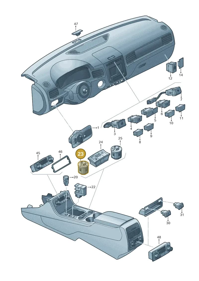 7P2941435 — Volkswagen Touareg (2014-2018) diagram 787941500, position 23