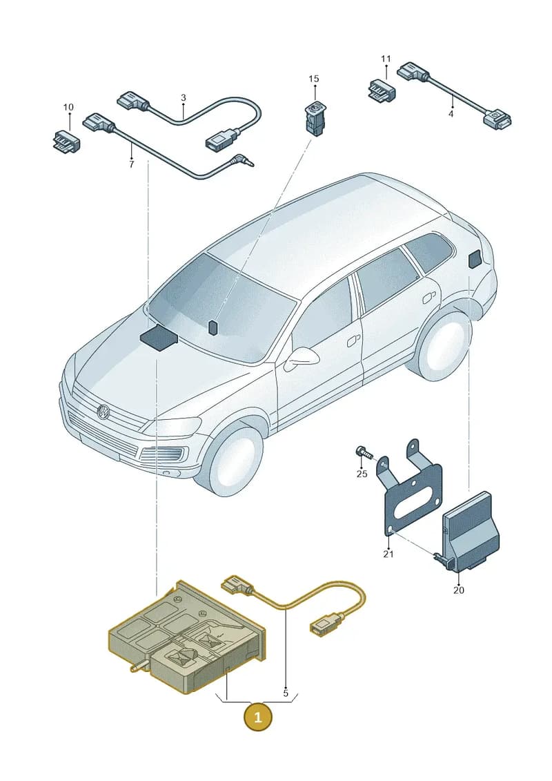 7P6035341F — Volkswagen Touareg (2012-2014) diagram 693035780, position 1