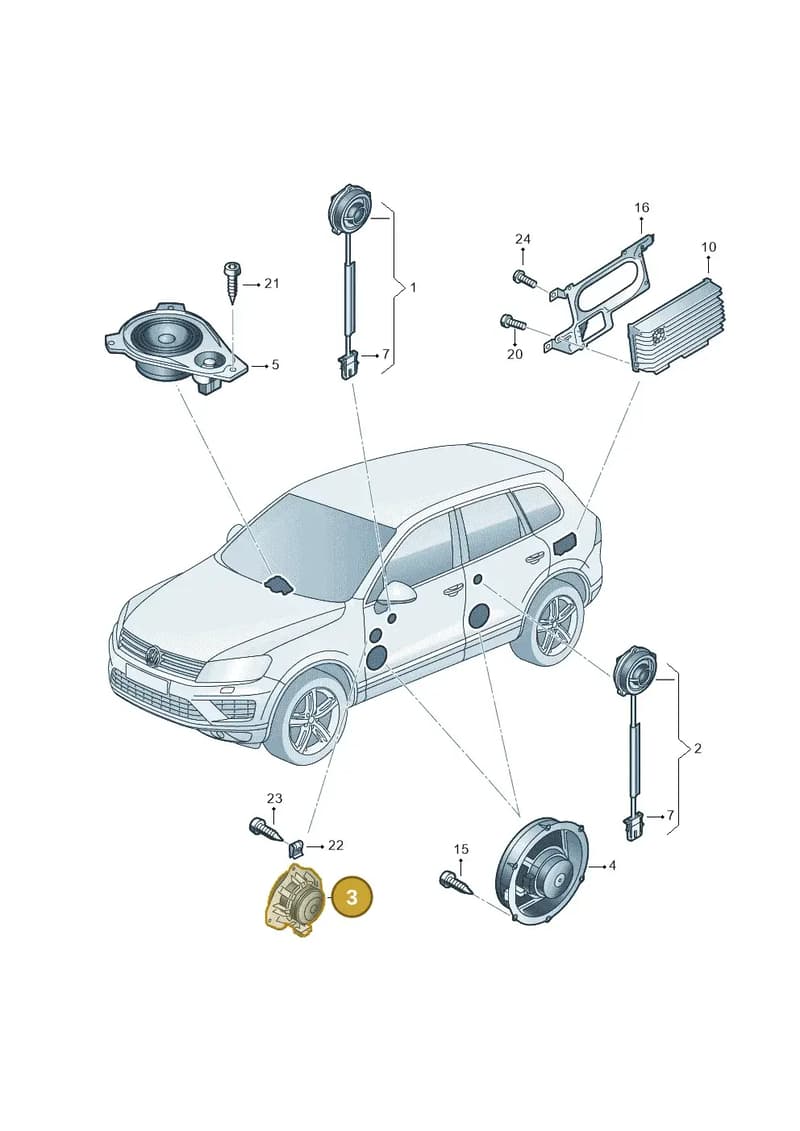 7P6035415C — Volkswagen Touareg (2014-2018) diagram 787035350, position 3