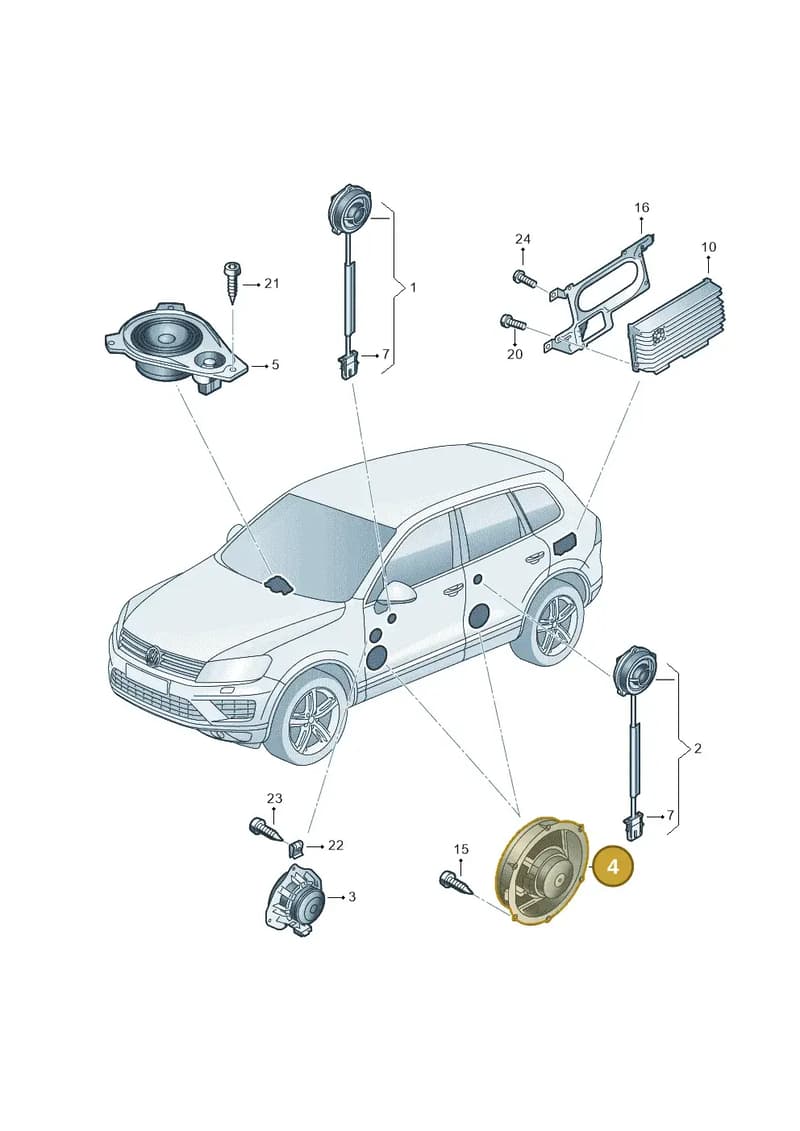 7P6035454A — Volkswagen Touareg (2014-2018) diagram 787035350, position 4