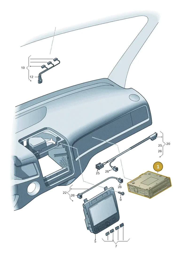7P6035666M — Volkswagen Touareg (2014-2018) diagram 693035000, position 1