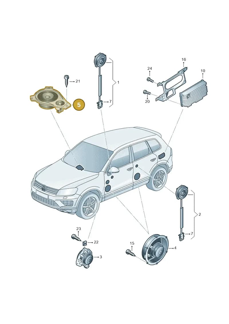 7P6035827 — Volkswagen Touareg (2014-2018) diagram 787035350, position 5