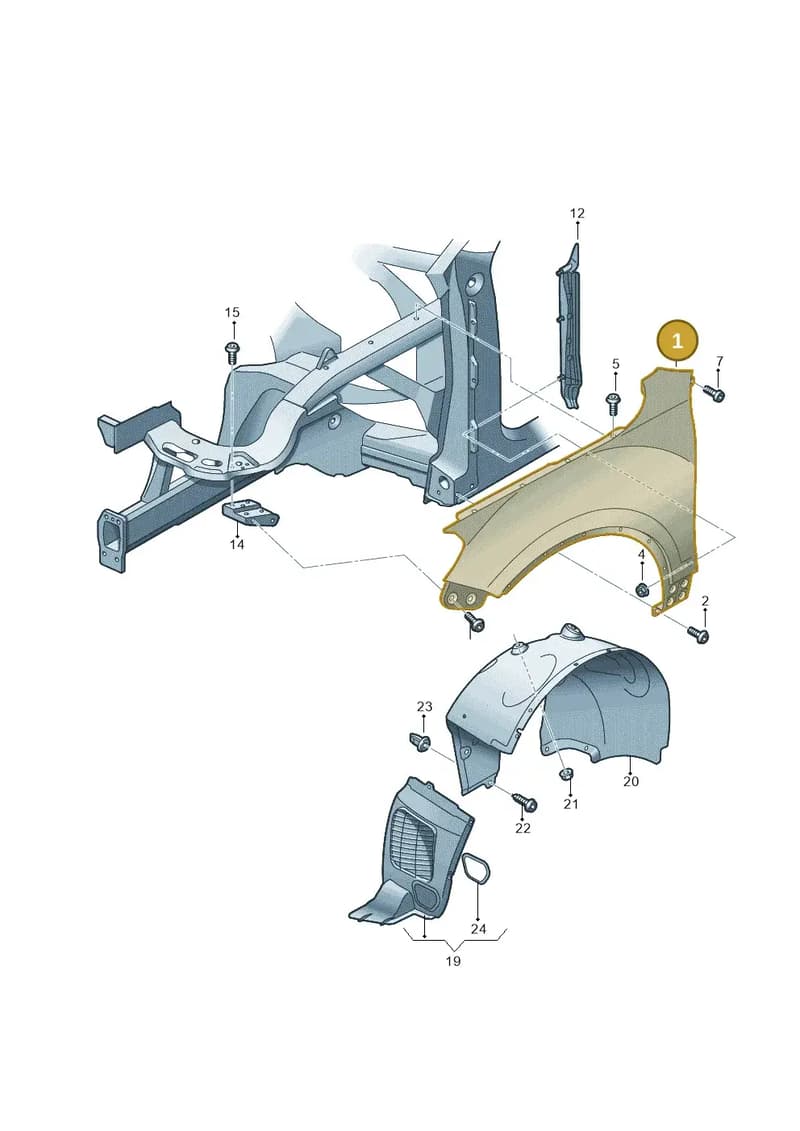 7P6821106E — Volkswagen Touareg (2014-2018) diagram 693821100, position 1