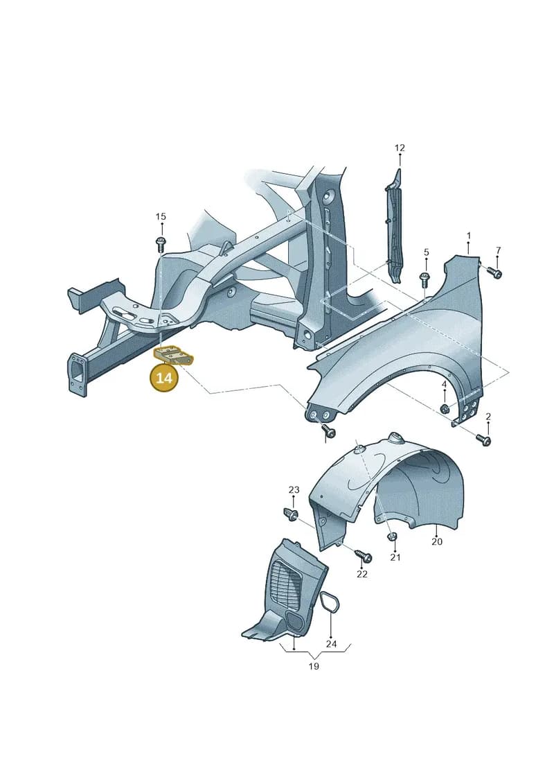 7P6821151A — Volkswagen Touareg (2014-2018) diagram 693821100, position 14