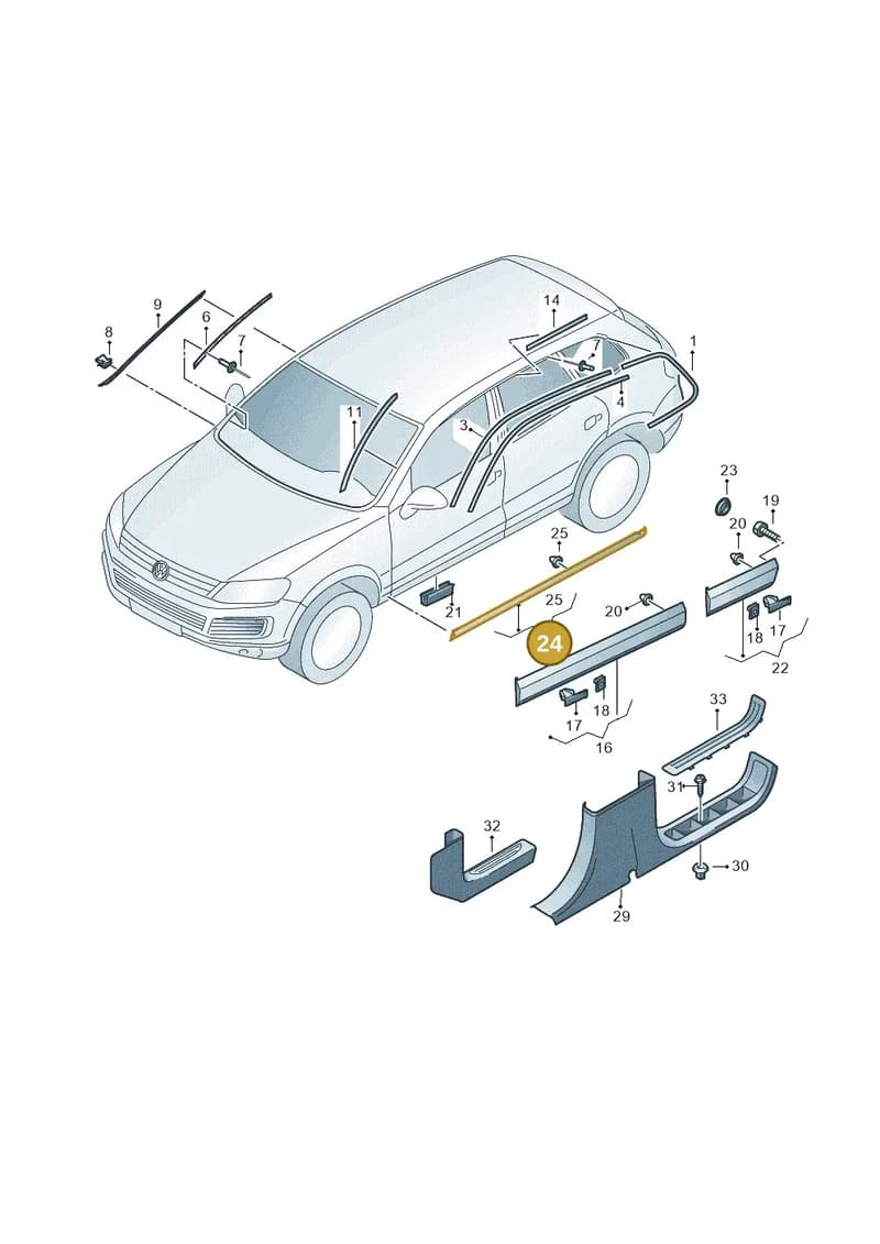 7P6837120A5AP — Volkswagen Touareg (2012-2014) diagram 693853000, position 24