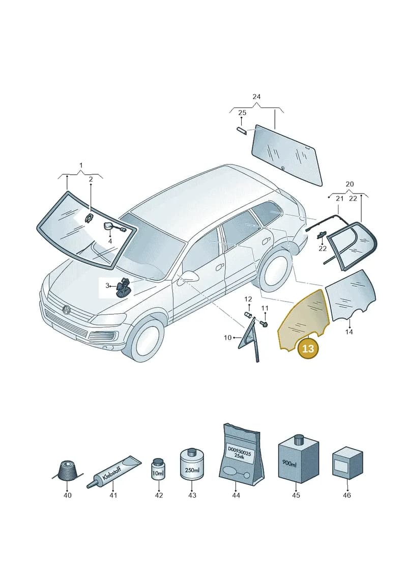 7P6845022B — Volkswagen Touareg (2014-2018) diagram 693845000, position 13