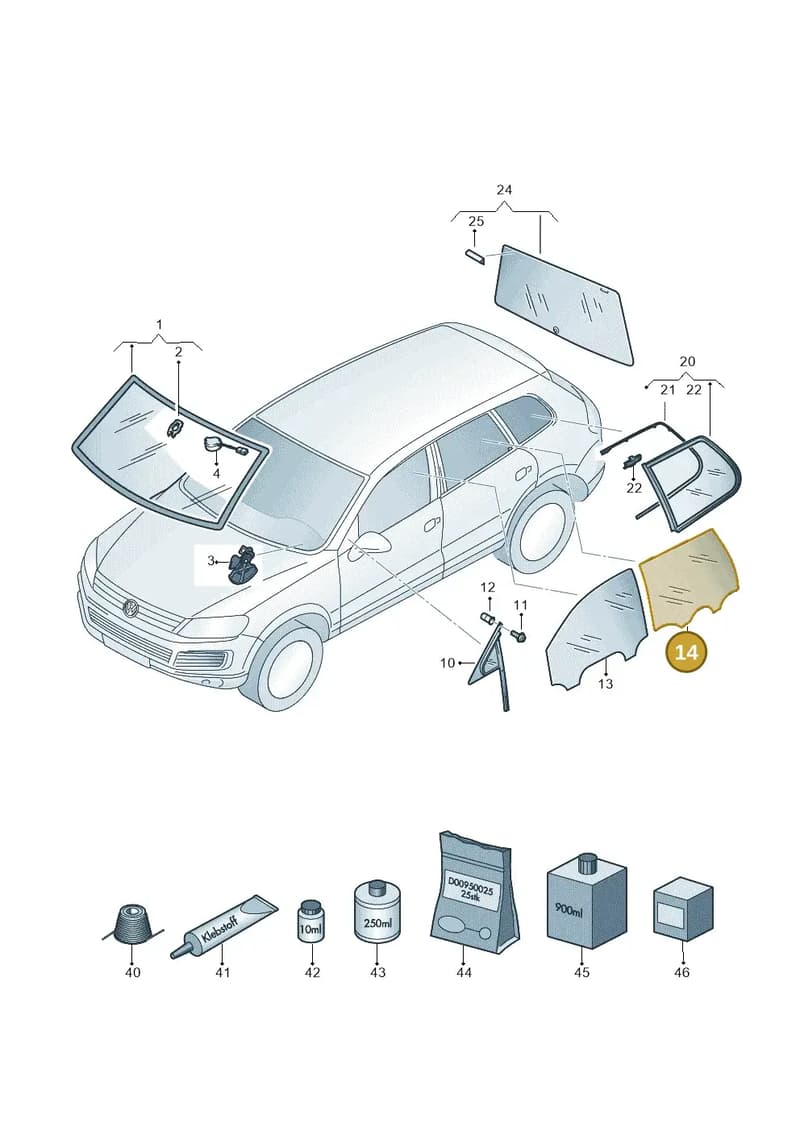 7P6845025C — Volkswagen Touareg (2014-2018) diagram 693845000, position 14