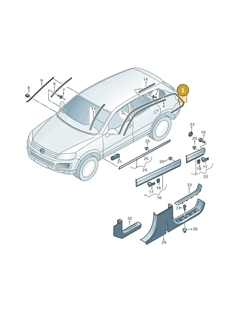 7P68539967Z7 — Volkswagen Touareg (2012-2014) diagram 693853000, position 1