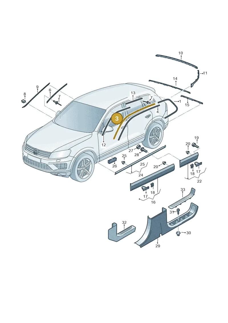 7P6854713A9B9 — Volkswagen Touareg (2014-2018) diagram 787853000, position 3