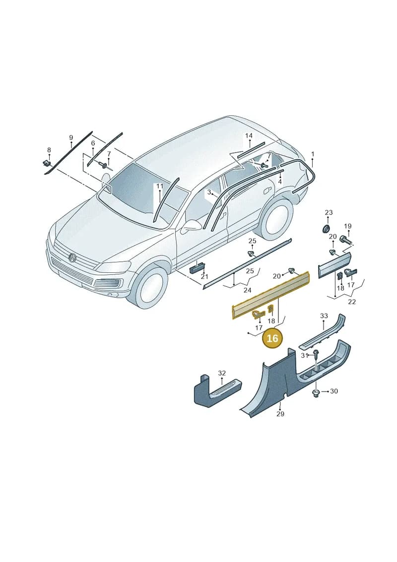 7P6854940FONV — Volkswagen Touareg (2012-2014) diagram 693853000, position 16