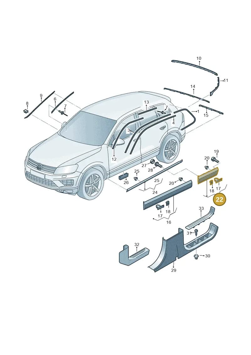 7P6854950JGRU — Volkswagen Touareg (2014-2018) diagram 787853000, position 22