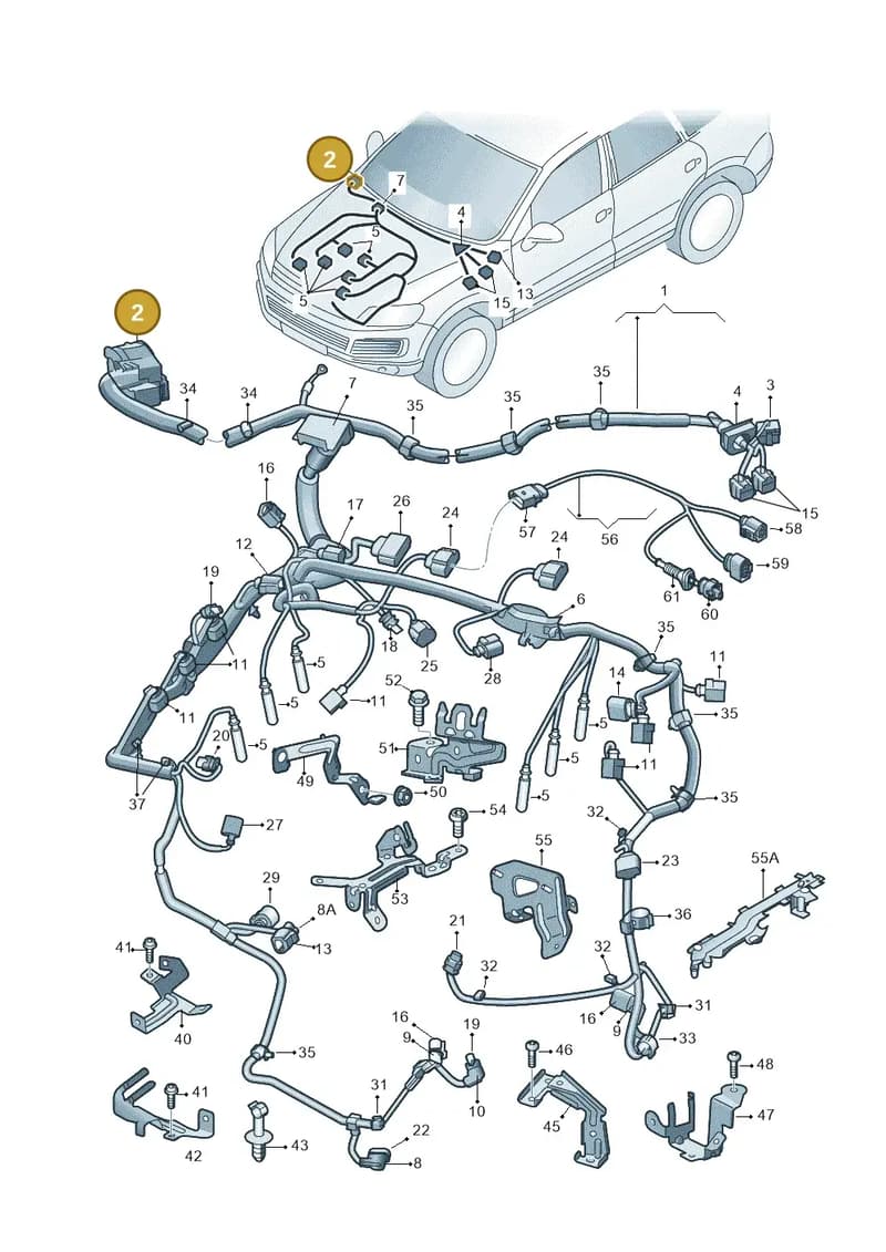 7P6906235 — Volkswagen Touareg (2014-2018) diagram 693971120, position 2