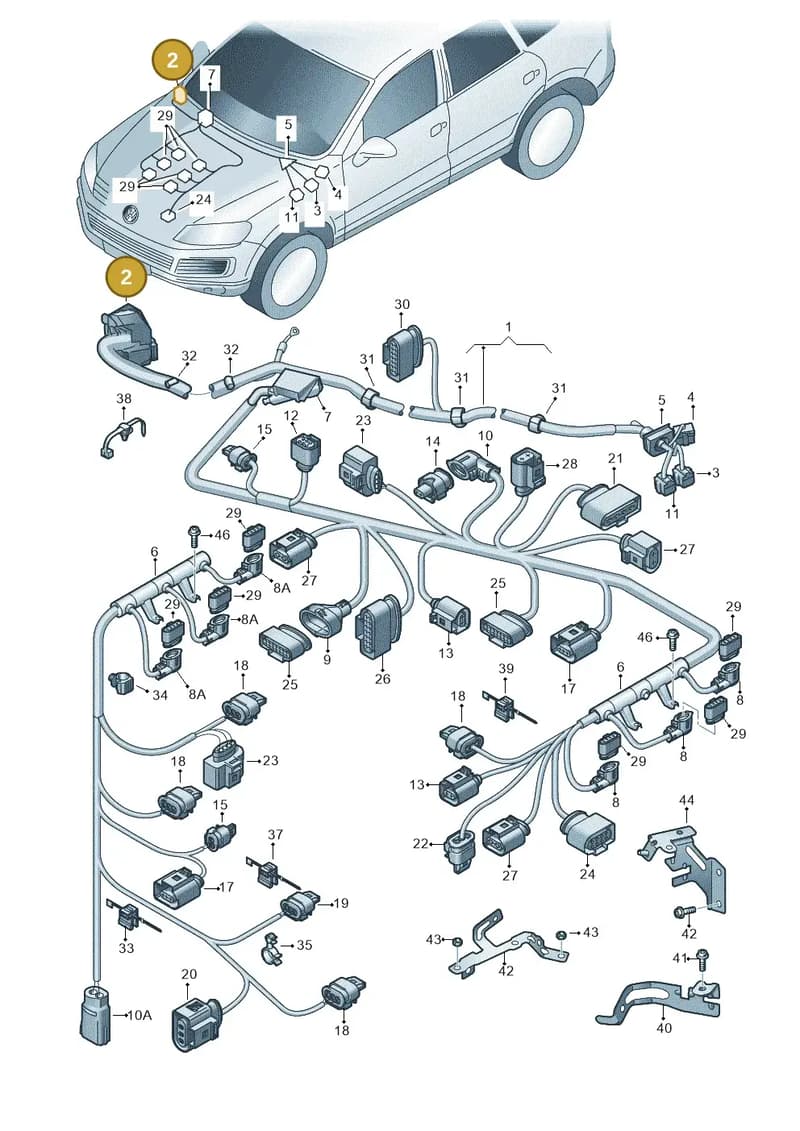 7P6906235 — Volkswagen Touareg (2014-2018) diagram 693971140, position 2