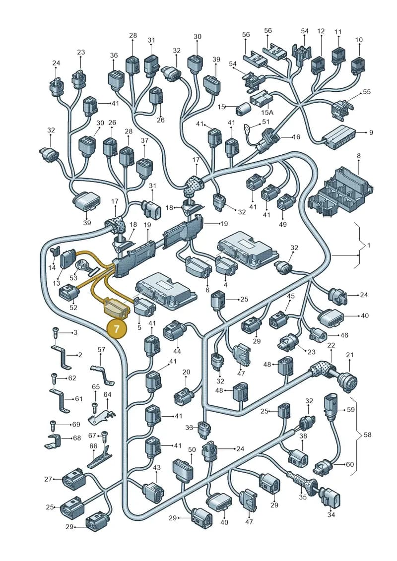 7P6906235 — Audi A8L qu. 3.0 TDI (2009-2014) diagram 696971590, position 7