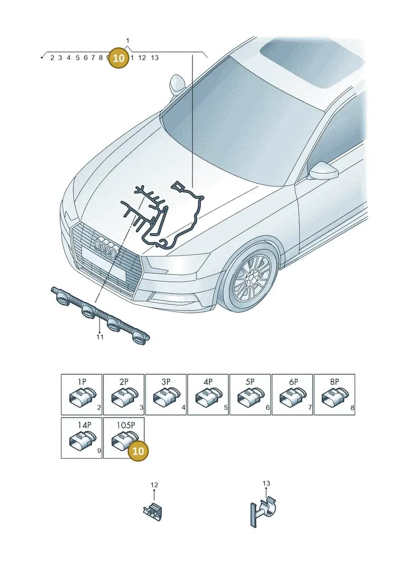 7P6906235 — Audi A4 (2015-2025) diagram 849971350, position 10