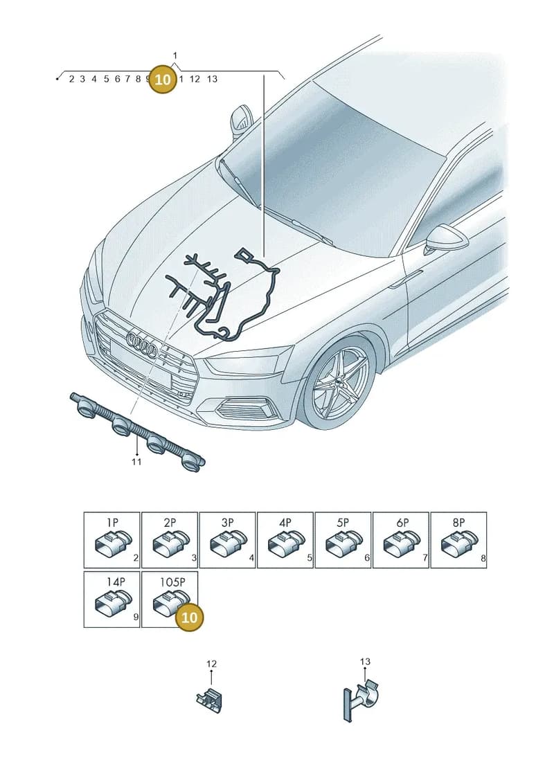 7P6906235 — Audi A5 Sportback (2016-2025) diagram 897971120, position 10