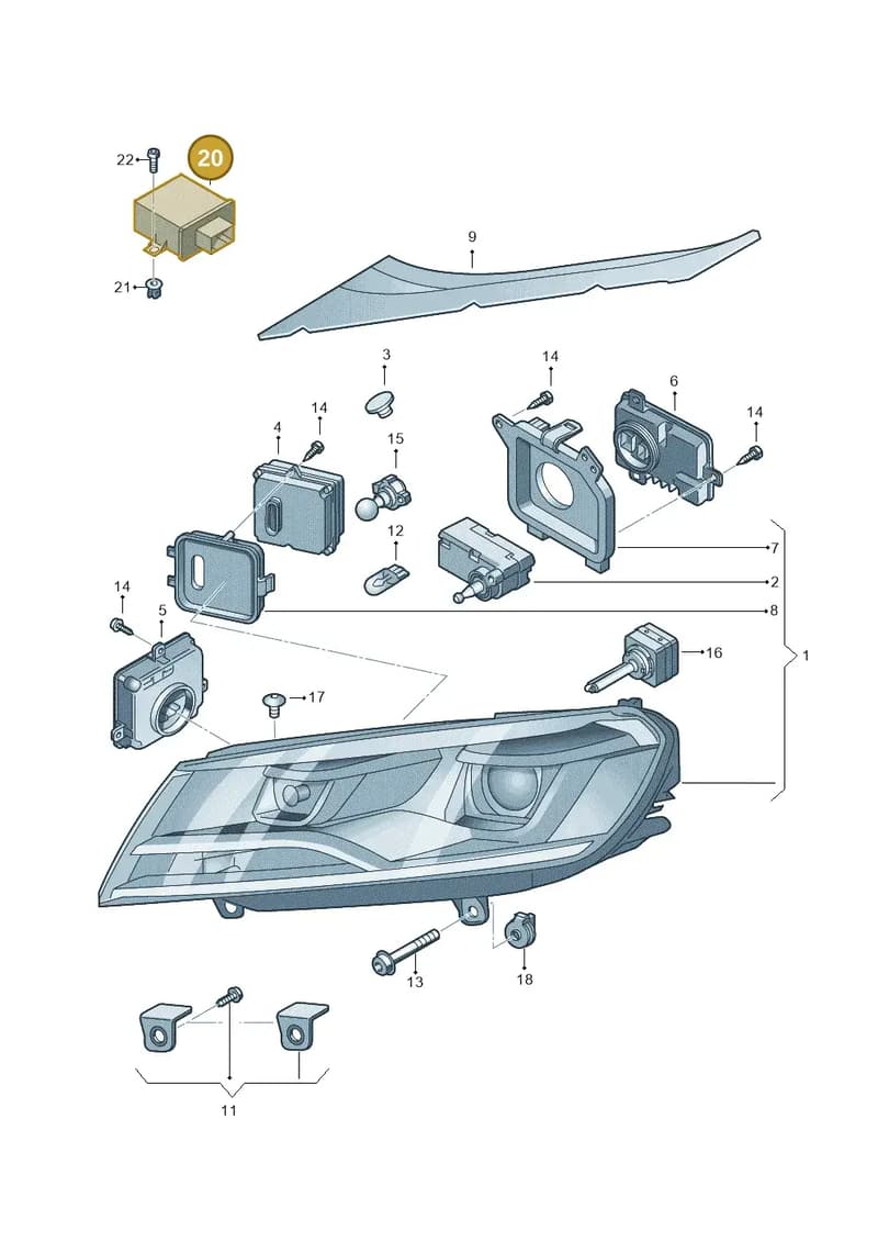 7P6907357C000 — Volkswagen Touareg (2014-2018) diagram 787941100, position 20